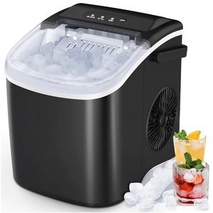 26lbs. Portable Countertop Ice Maker w/ Handle - Ice Scoop And Basket